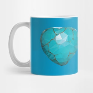 Geometric Turquoise Heart Mug